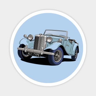 MG T-Type Classic British Sports Car in blue Magnet